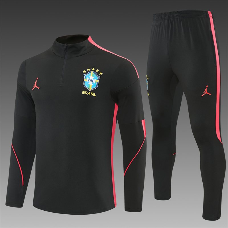 2026-27 Brazil Black Half-Zip Training Jersey
